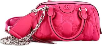 Gucci Ophidia verstelbare Boston kleine GG Matelass&eacute; leren crossbodytas met handgreep - Roze