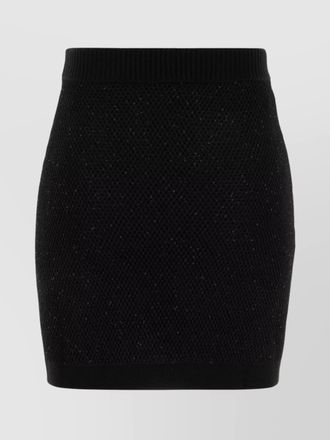 Elisabetta Franchi textured mini skirt gold button accents