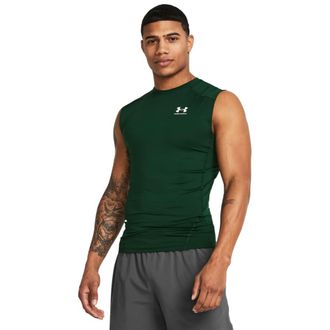 Under Armour Mens UA HG Armour Comp SL Tank Top with Compression Fit, Comfortable Functional Shirt, (301) Forest Green/White, 4XL