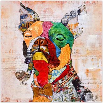 ADM Leinwandbild Boston Terrier 80 x 80 cm