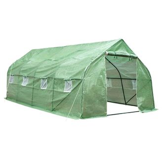 TecTake Invernadero tipo t&uacute;nel con 8 ventanas, verde 600 x 300 x 205 cm
