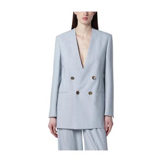 Alberta Ferretti Alberta Ferretti, Blazers, female, Blue, Size: M Double-breasted Blazer