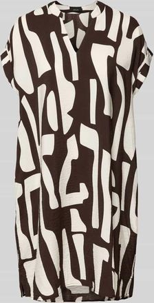 OPUS Knielanges Kleid mit Tunikakragen Modell Wulana dune in Dunkelbraun, Gr&ouml;&szlig;e 34