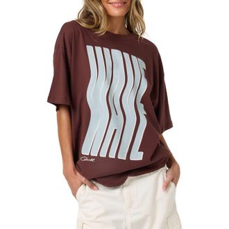 O'Neill Wave Oversized Graphic T-Shirt in Chocolate at Nordstrom, Size Xx-Large