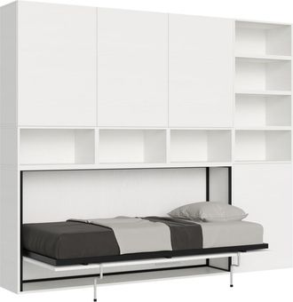 Itamoby Cama abatible individual horizontal effecto madeira fresno blanco