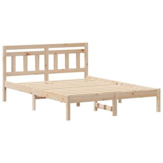 Berkfield Home with Headboard Brown 140 x 190 cm Solid pine wood in Beige