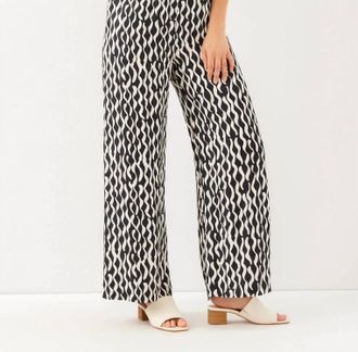 Karen Kane Satin Wide-Leg Pants - Petite In Print