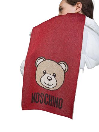 Moschino Womens Scarf Red Viscosa Accessories Viscose Polyamide Polyester