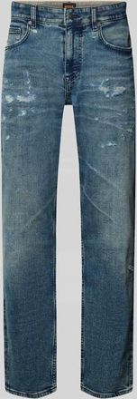 Boss Orange by Hugo Boss BOSS Orange Tapered Fit Jeans aus Baumwoll-Mix Modell TROY in Rauchblau, Größe 31/32