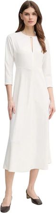 Joop Jurk met sleutelgat-halslijn - Dames - Casual kleedjes - Beige - XS - Polyester - Kleedjes