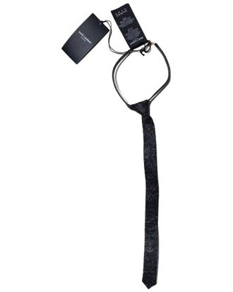 Saint Laurent Crackled Leather Tie (Authentic Pre-Loved)