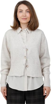 Gran Sasso Vanis&egrave; Kabelgebreide Cardigan - Dames - Vesten - Beige - L - Kasjmier - Truien & Vesten