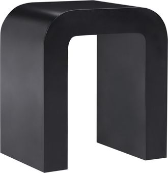 Beliani Mesa Auxiliar De Dise&ntilde;o Escandinavo Moderno Mesita En Forma De U De Mdf Negro Enid