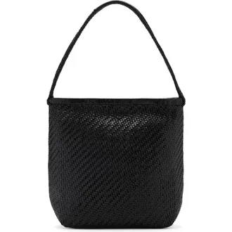 Mango Braided Leather Shoulder Bag in Black at Nordstrom