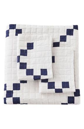 Melange Home Irish Chain Patchwork Quilt Set in Blue at Nordstrom Rack, Size Queen