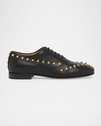 Valentino Garavani Men & apos;s Rockstud Leather Derby Shoes