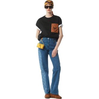 MCM Monogram Jeans in Denim Jacquard in Blue at Nordstrom, Size 40 Eu