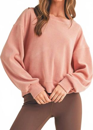 Yelete Relaxed Corduroy Top In Pink