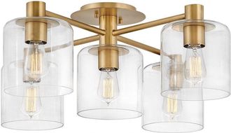 Netlighting Hinkley Axel Multi Arm Semi Flush Ceiling Lamp Heritage Brass