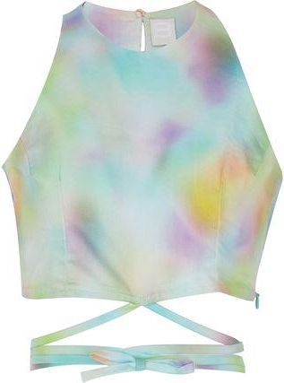 8 by YOOX PRINTED LACE-UP CROP TOP