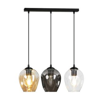 Wonderlamp Regleta de techo con 3 pantallas multicolor y altura regulable