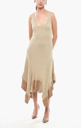 Stella McCartney Fitted Sleeveless Dress COLLAPSING with Asymmetric Flared Hem Stella McCartney