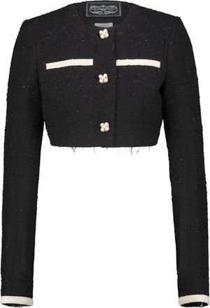 VETEMENTS Cropped Deconstructed Tweed Jacket