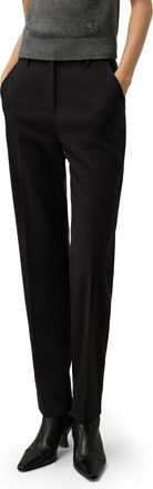 LilySilk Silk Wool Blend Slim Fit Trousers for Women Casual Work Dressy Fall Winter Bottom Female(Black,UK 16)