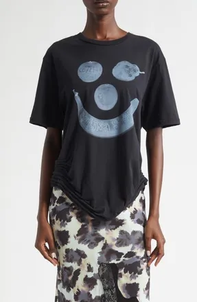 Collina Strada Katina Duo Storm Flower Drip Organic Cotton Graphic T-Shirt in Black Banana X-Ray at Nordstrom, Size X-Small