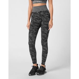 Plein Sport Seamless Sport Leggings Camouflage Women in Black at Nordstrom, Size Xx-Large