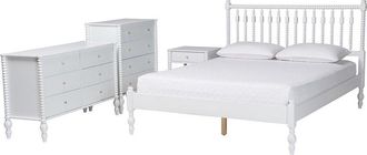 Baxton Studio Denita Spindle 4Pc Bedroom Set