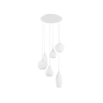 Netlighting Soft 6 Light Spiral Cluster Ceiling Pendant White E14