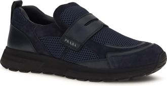 Prada Mens Sport Mesh Loafers Bleu