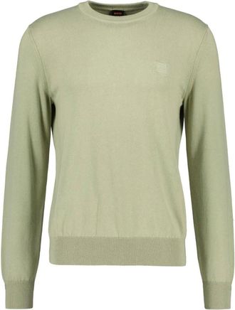 HUGO BOSS Trui met ronde hals - Heren - Truien - Groen - Maat: L Katoen