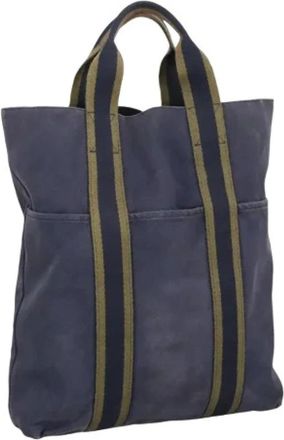 Herm&egrave;s Pre-owned Tote Bags, female, Blue, Size: ONE SIZE Pre-owned Vintage Tote Bag