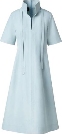 Akris Abito midi in popeline di cotone - Blu