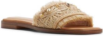 Aldo Aurana Embellished Slide Sandal in Natural at Nordstrom, Size 6.5