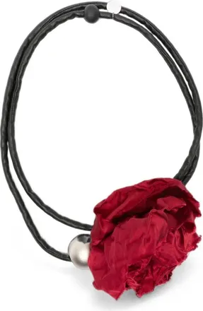 Maria Calderara Necklace With Fabric Ball Rose