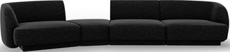 BLOOMINGLOFT 6-Sitzer Design Sofa Miley Ii mit abgerundeter Form links - Chenille