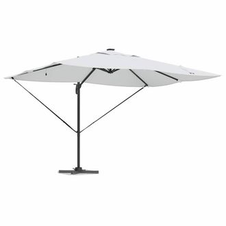 Berkfield Home Versatile Cantilever Roma Parasol with LEDs Sand 352x251x265 cm A in Beige | Size: 352 x 251 x 265 cm