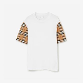 Burberry Check Sleeve Cotton T-shirt