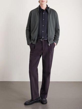 Fedeli Cotton Zip-Up Sweater