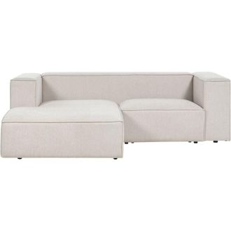 Beliani Beliani - Divano angolare destro minimalista imbottito in tessuto a 2 posti beige Vernon