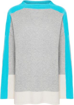 Elena Miro Dames, Truien, Blauw, Maat: 2XL Wol