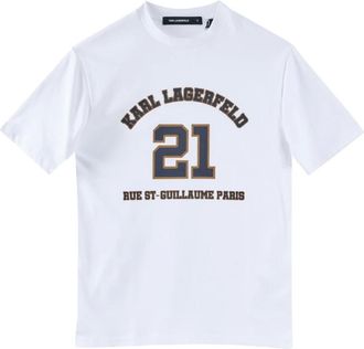 Karl Lagerfeld Tops, Heren, Wit, 2Xl, Katoen, T-shirt 21