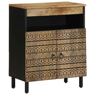 vidaXL Aparador De Madera Maciza De Mango Rugosa 60x33,5x75 Cm Vidaxl