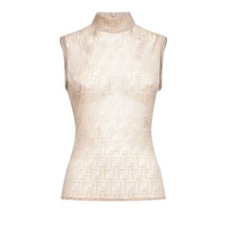 Fendi Mujer, Camisetas, Beige, Talla: XL