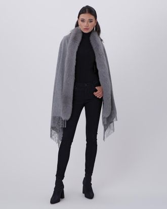 Gorski Cashmere Stole with Fox Trim