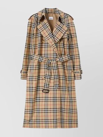 Burberry cotton checked double-breasted trench coat