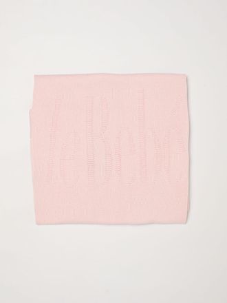 LE BEB&Eacute; Copertina in maglia di cotone con logo intarsiato
